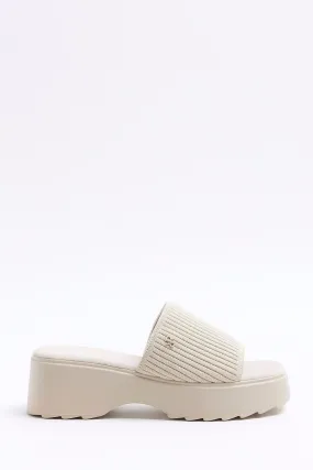 River Island - Sandali flatform lavorate a maglia