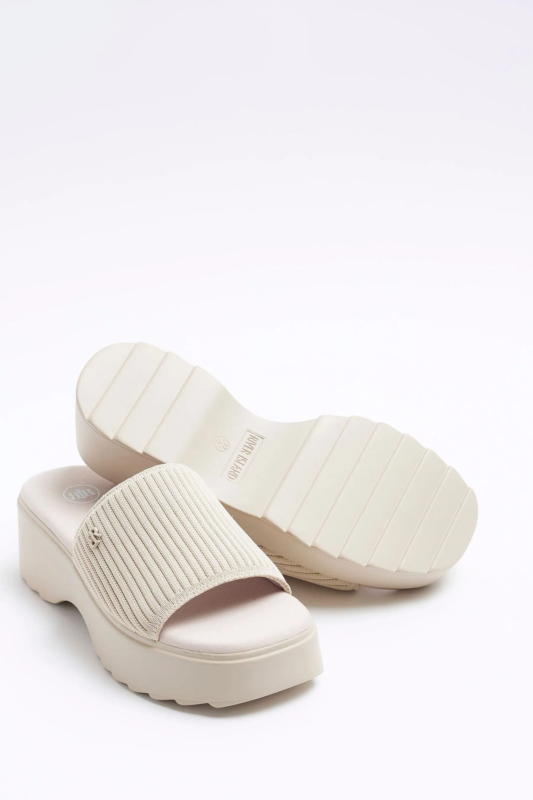 River Island - Sandali flatform lavorate a maglia