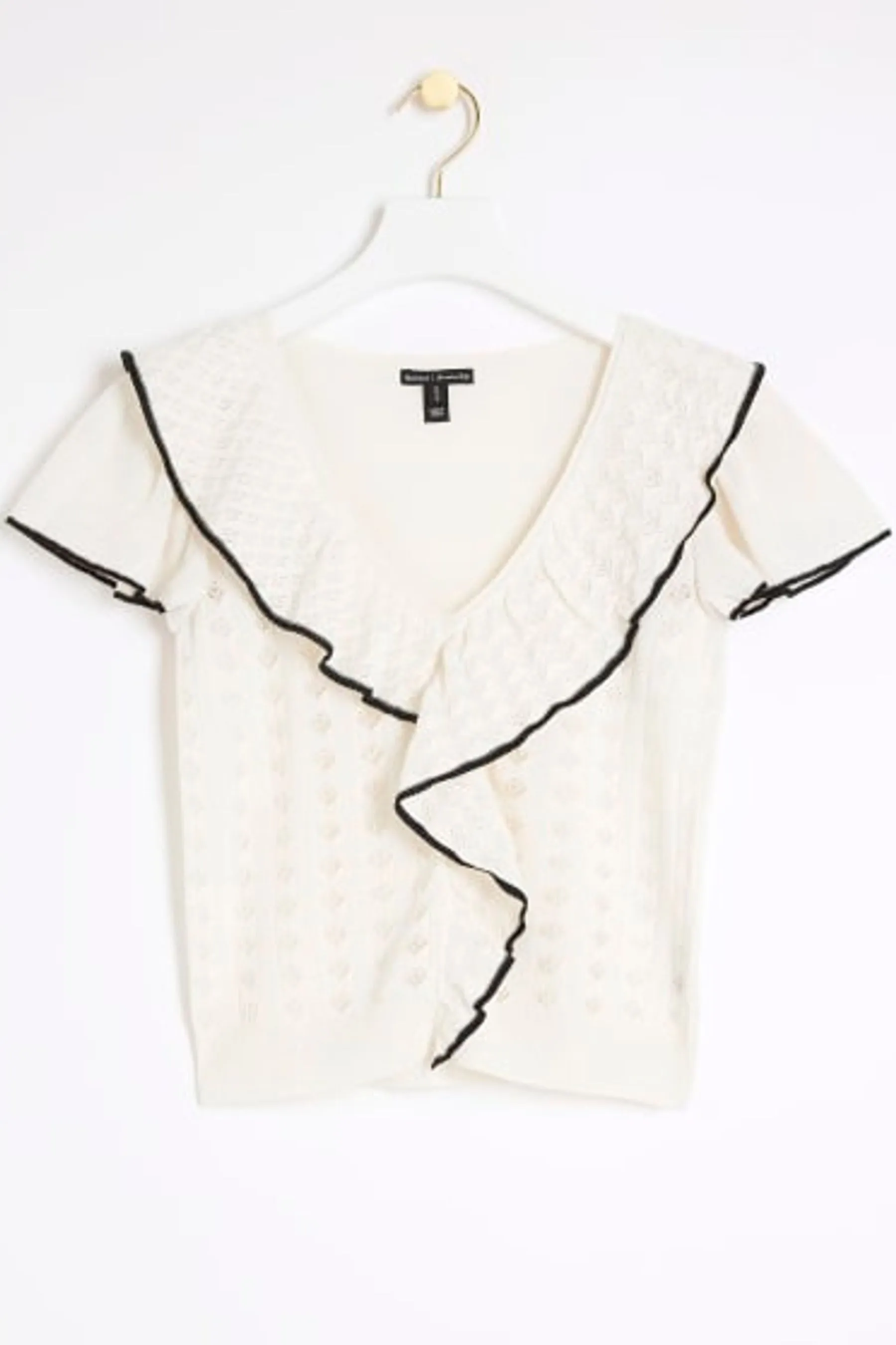 River Island - Top in maglia con volant