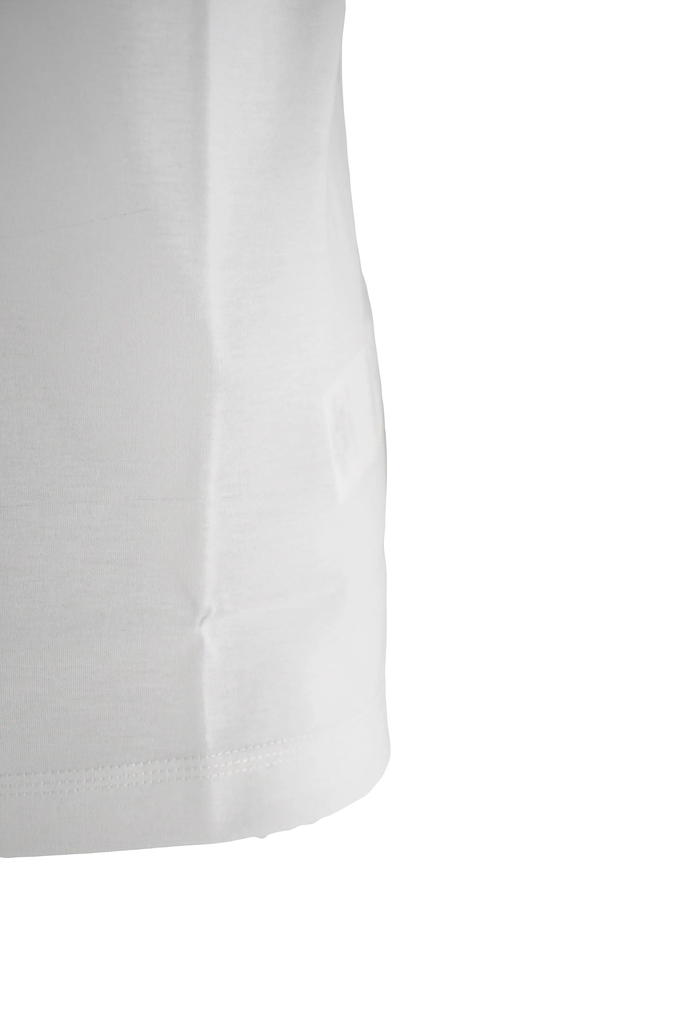 Shiny Cotton Jersey Polo Shirt / White
