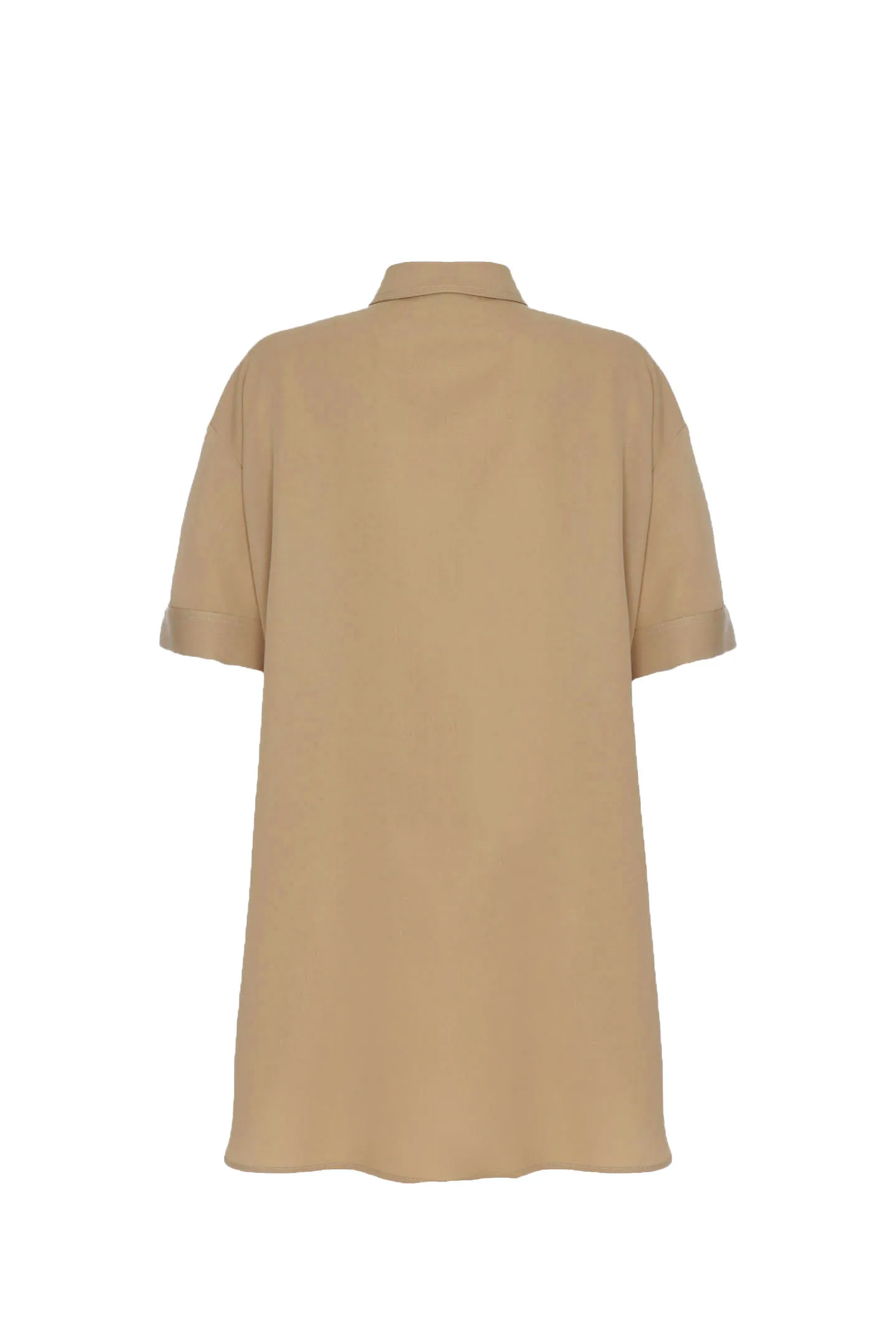 SHORT DRESS WITH TENCEL COLLAR