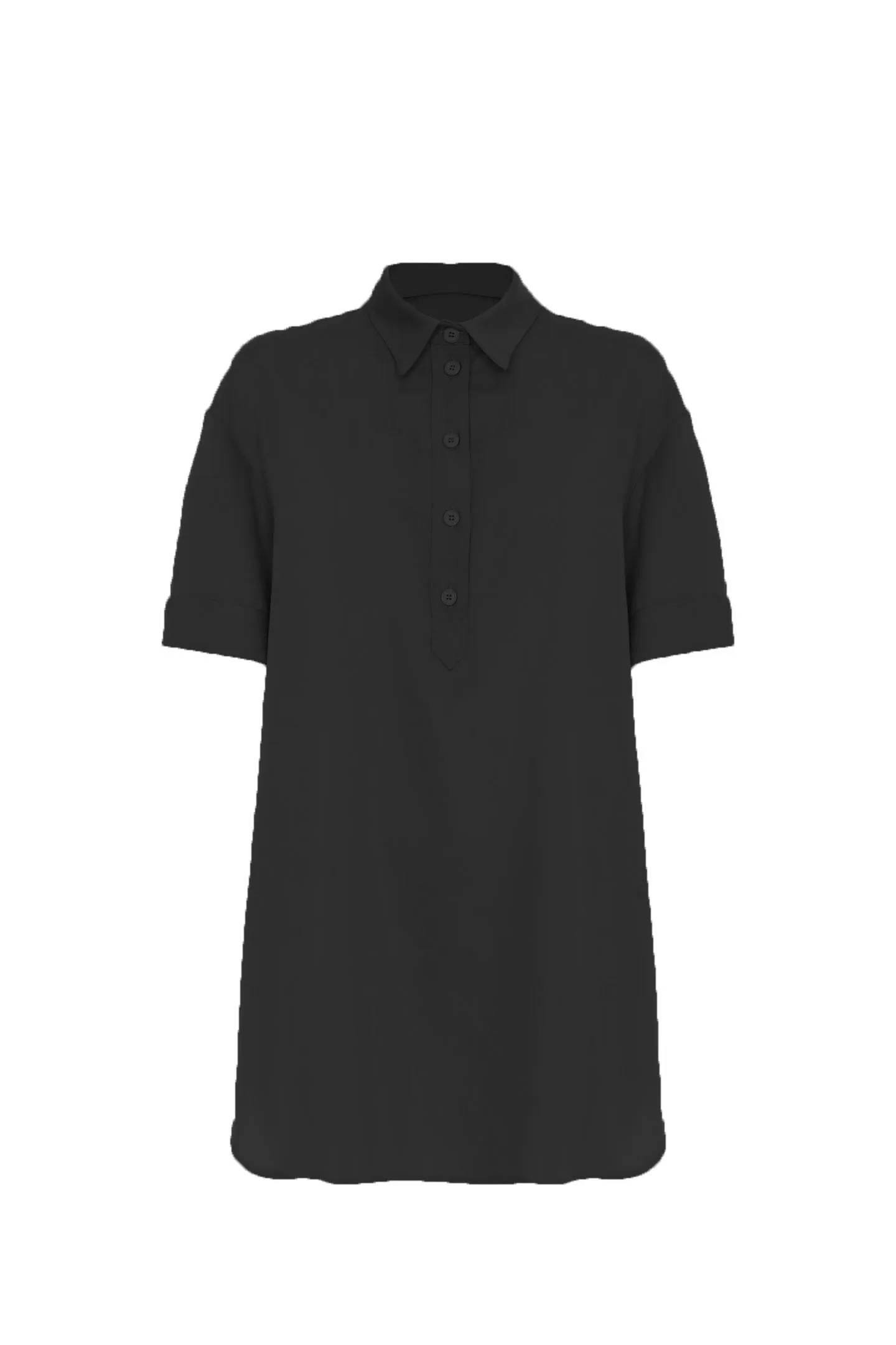 SHORT DRESS WITH TENCEL COLLAR