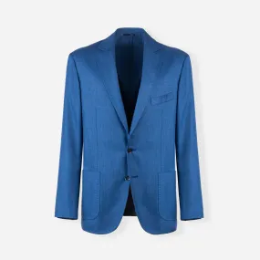 Silk wool and linen single-breasted jacket