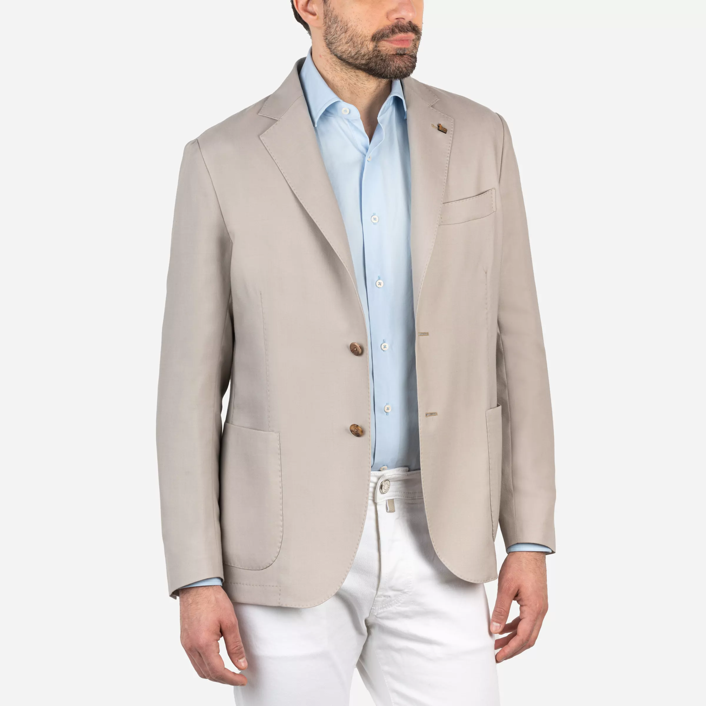 Single-breasted cashmere jacket