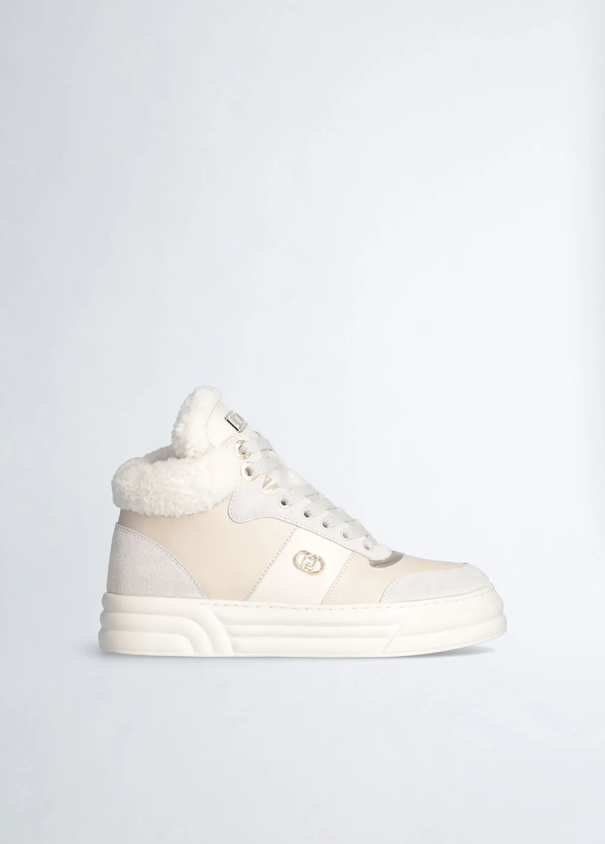 Sneakers basket in pelle effetto warm