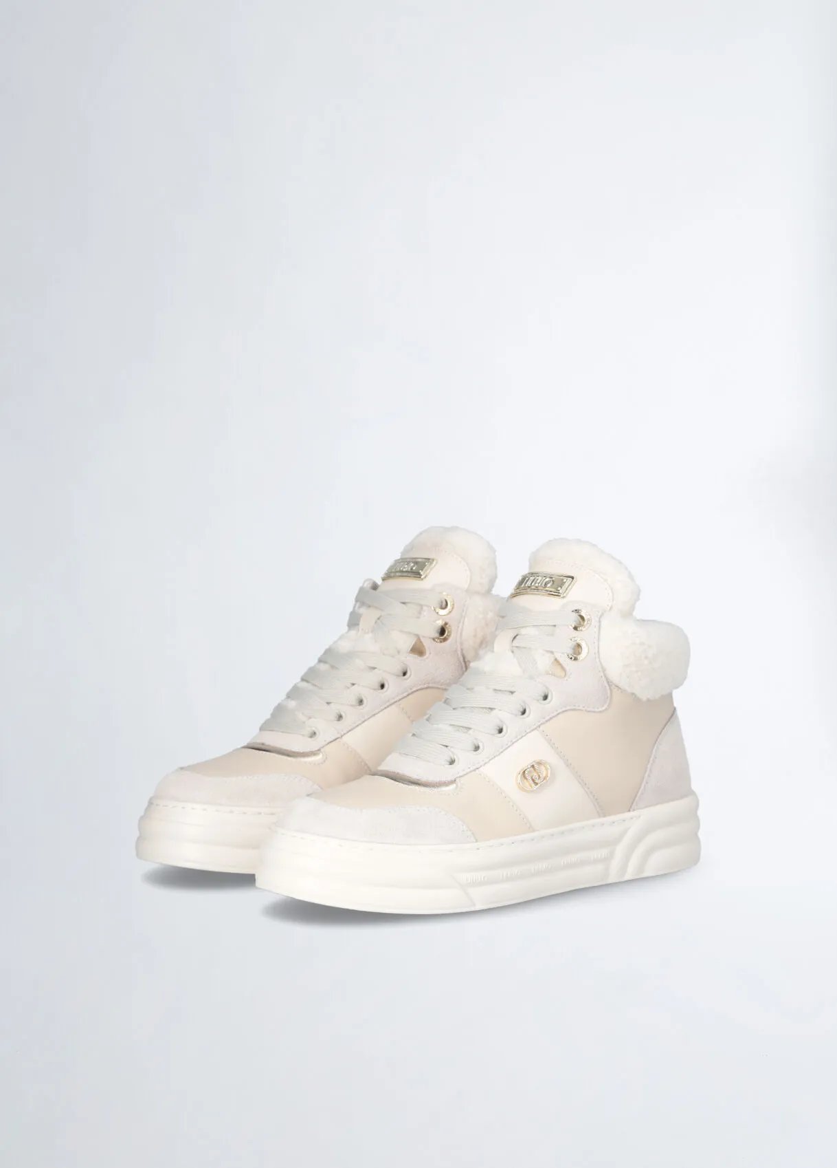 Sneakers basket in pelle effetto warm