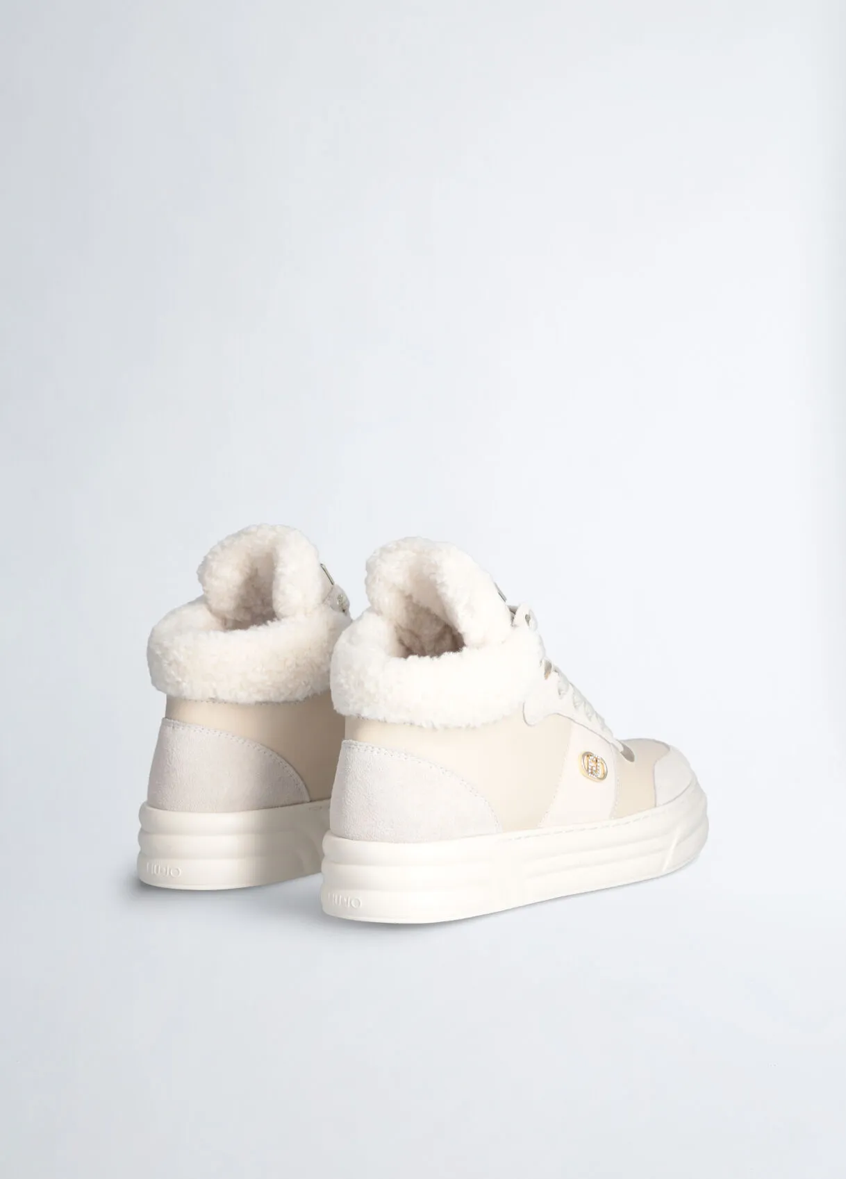 Sneakers basket in pelle effetto warm