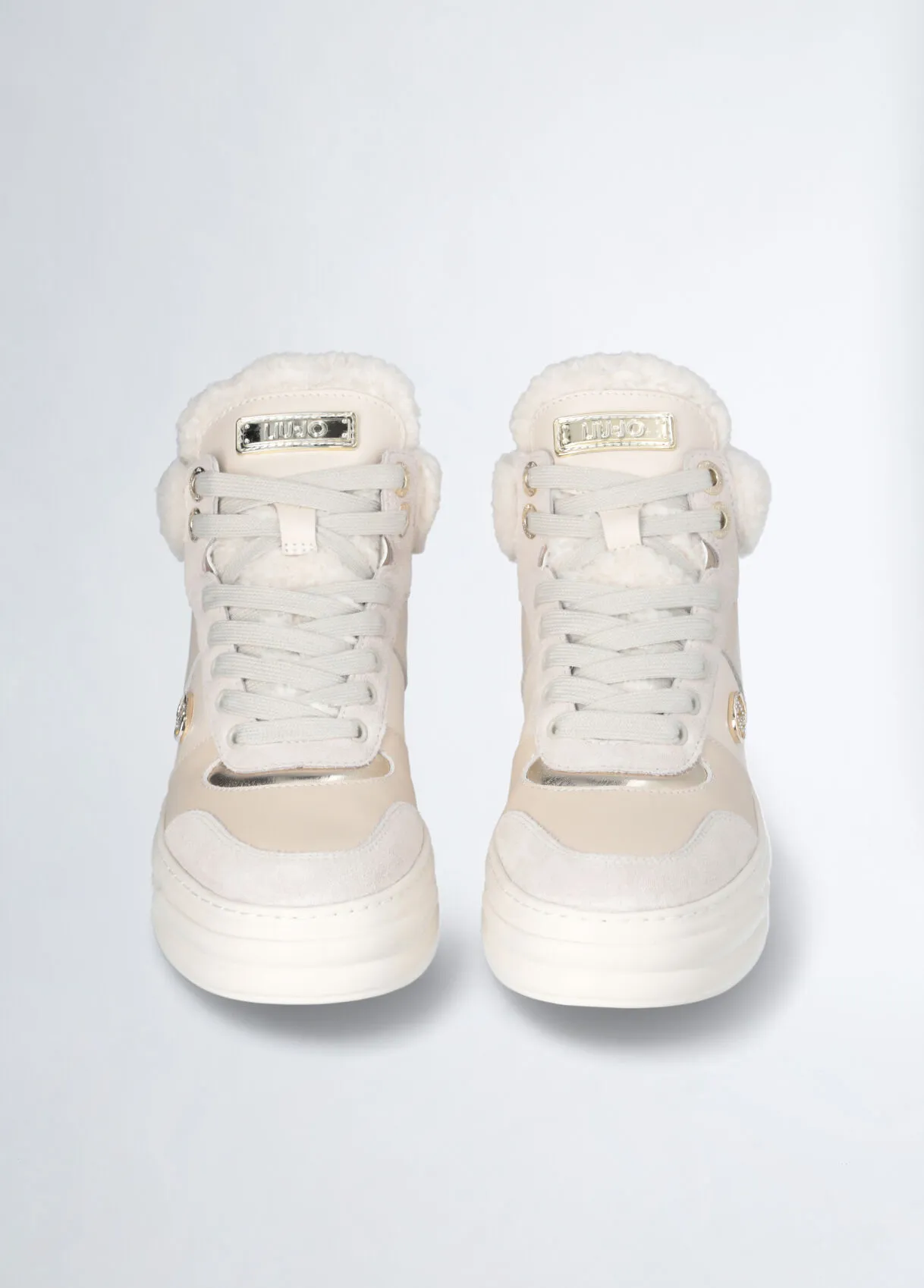 Sneakers basket in pelle effetto warm