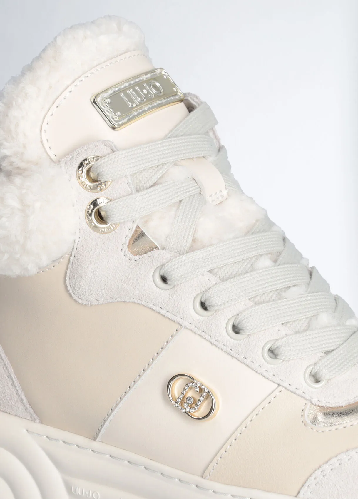 Sneakers basket in pelle effetto warm