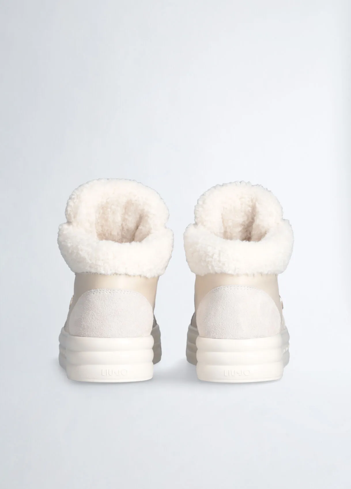 Sneakers basket in pelle effetto warm