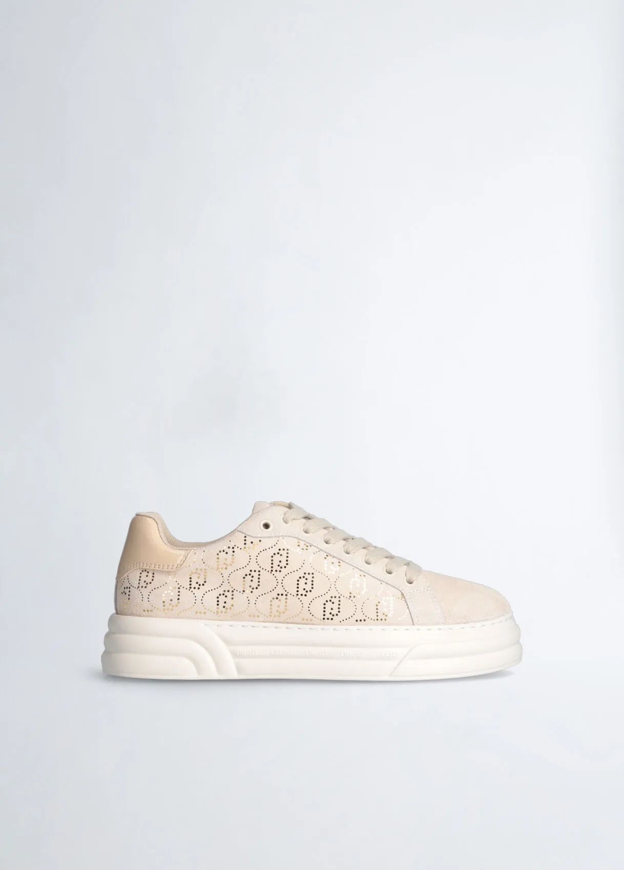 Sneakers platform monogram beige