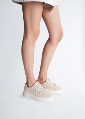 Sneakers platform monogram beige