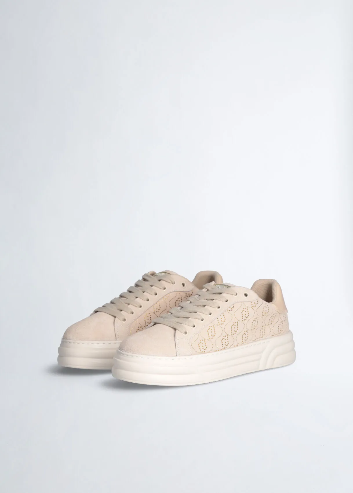 Sneakers platform monogram beige