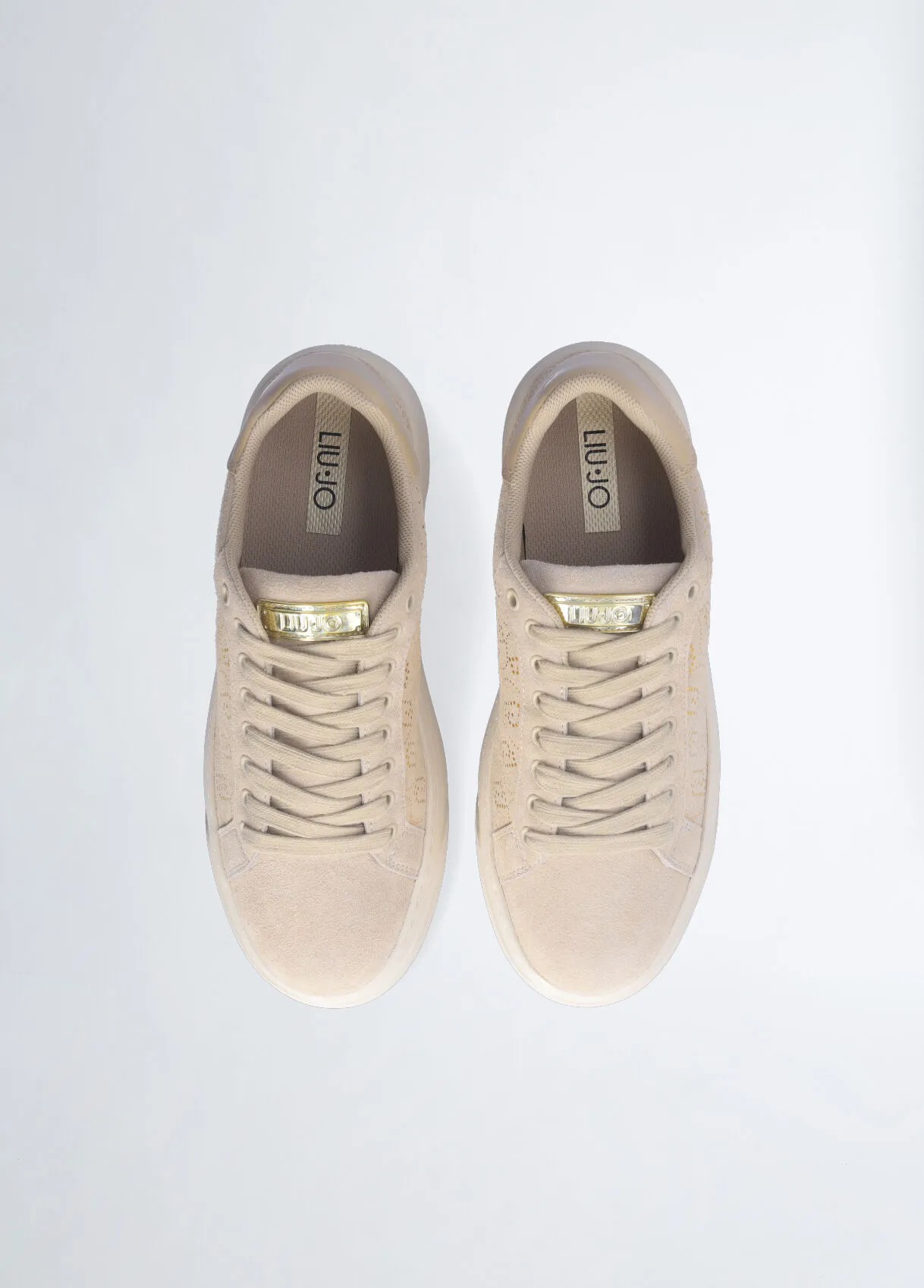 Sneakers platform monogram beige