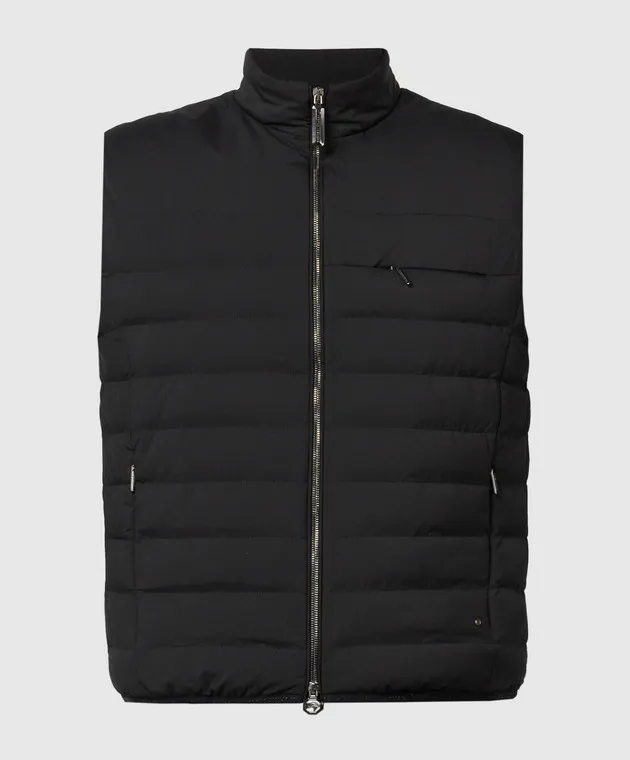 Stefano Ricci Gilet in piumino nero con logo MDJ4100100PL001H