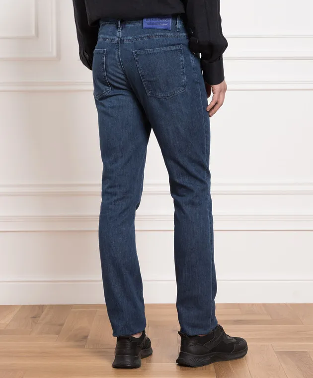 Stefano Ricci Jeans blu con logo ricamato M8T32S3070TK665