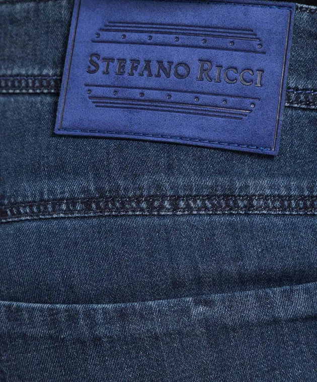 Stefano Ricci Jeans blu con logo ricamato M8T32S3070TK665