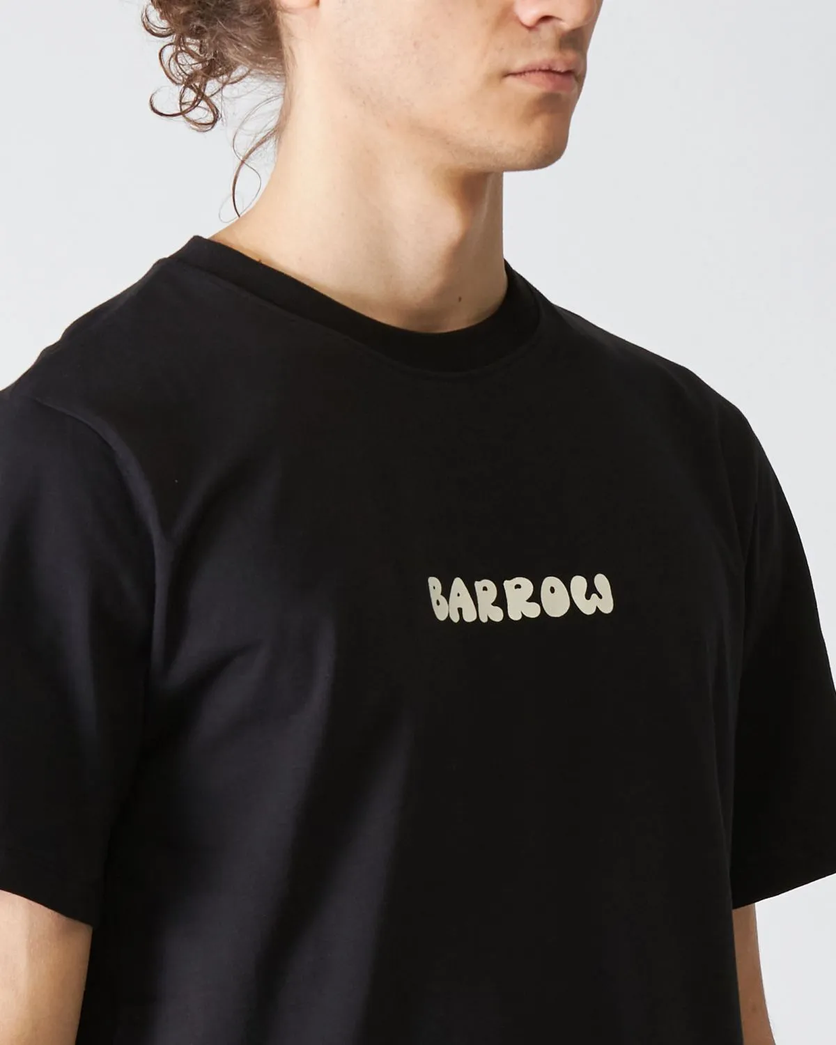 T-Shirt Jersey Nero con Stampa