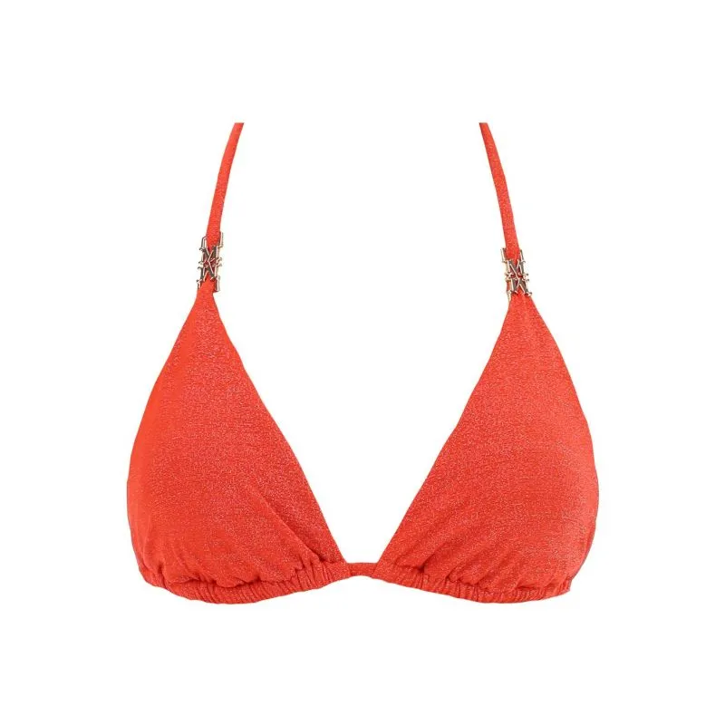 Top bikini a triangolo in jersey e lurex