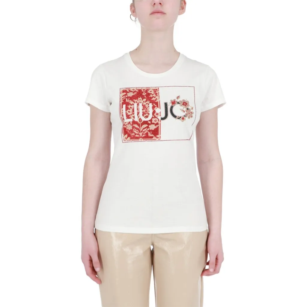 Tshirt Liu Jo Jeans Donna Moda BIANCO LIU JO