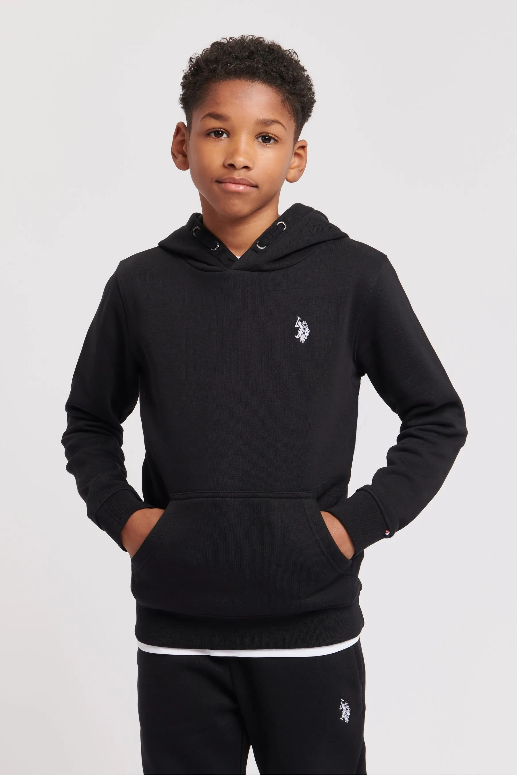 U.S. Polo Assn. Felpa bambini con doppio cavaliere e cappuccio    