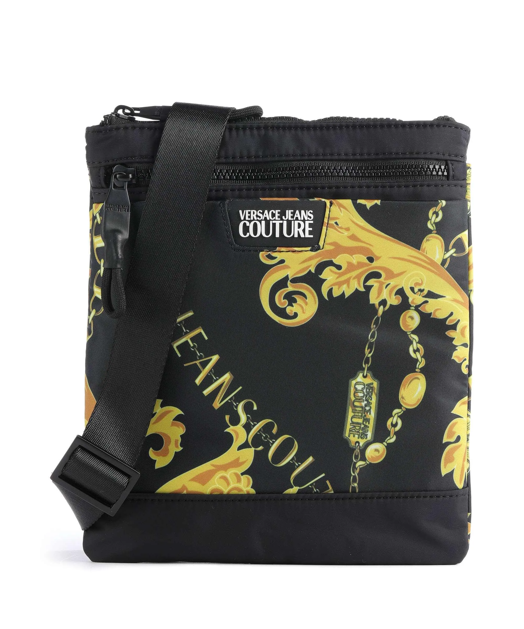  Versace Jeans Couture Iconic Printed Logo Borsa a tracolla poliestere nero  