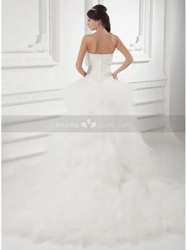 VICKY - A-line Sweetheart Chapel train Tulle Wedding dress