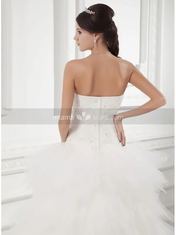 VICKY - A-line Sweetheart Chapel train Tulle Wedding dress