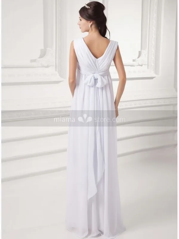 VIVIAN - Sheath Empire waist V-neck Floor length Wedding dress