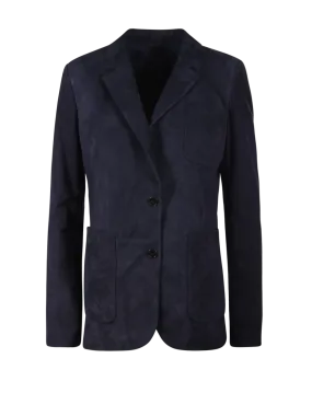 WOMAN DESA 1972 DARK BLUE MEDIUM SUEDE BLAZER JACKET