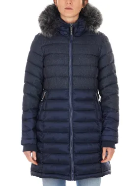 Women's padded jacket navy blue colour with hood