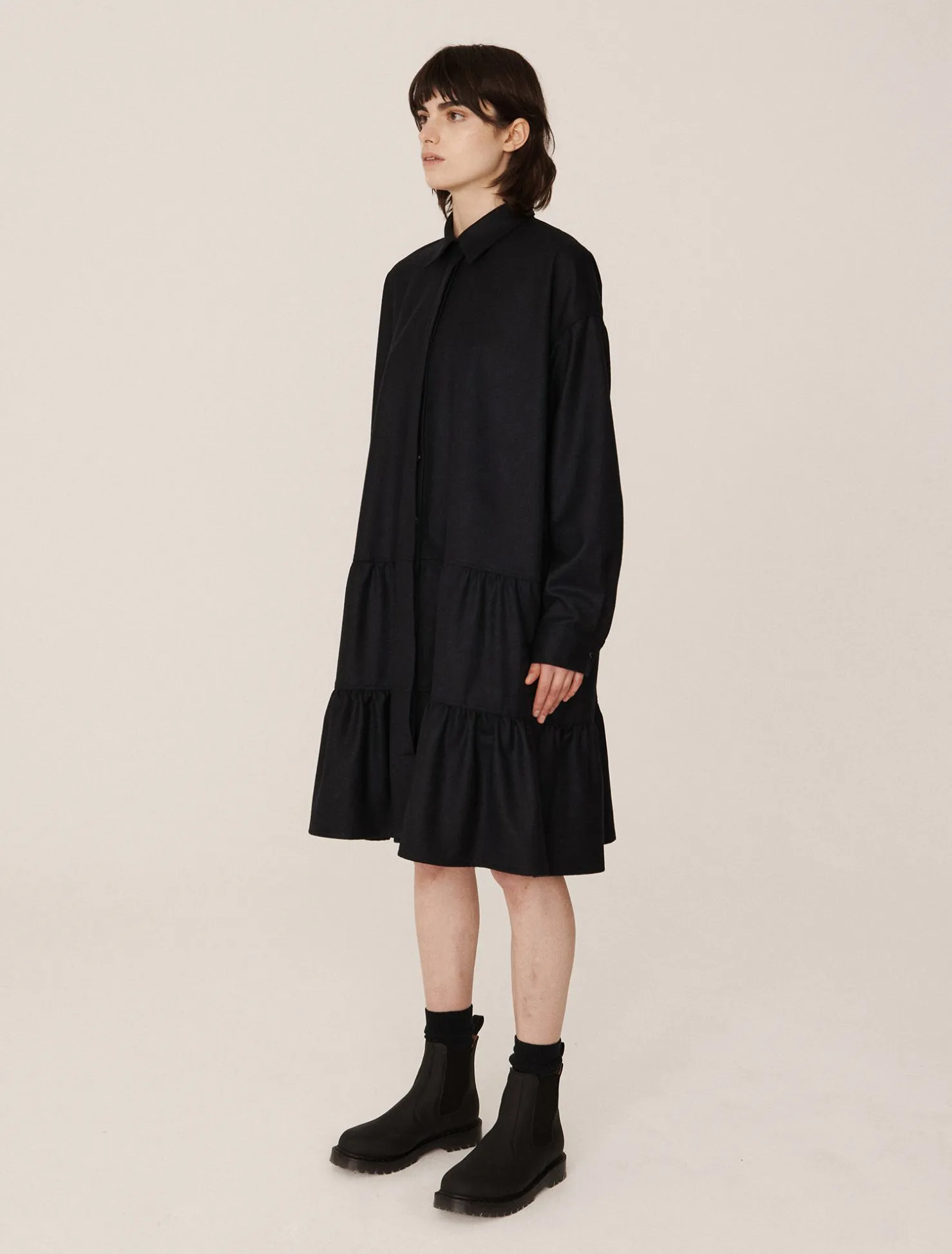 YMC Luna Long Sleeve Dress Navy