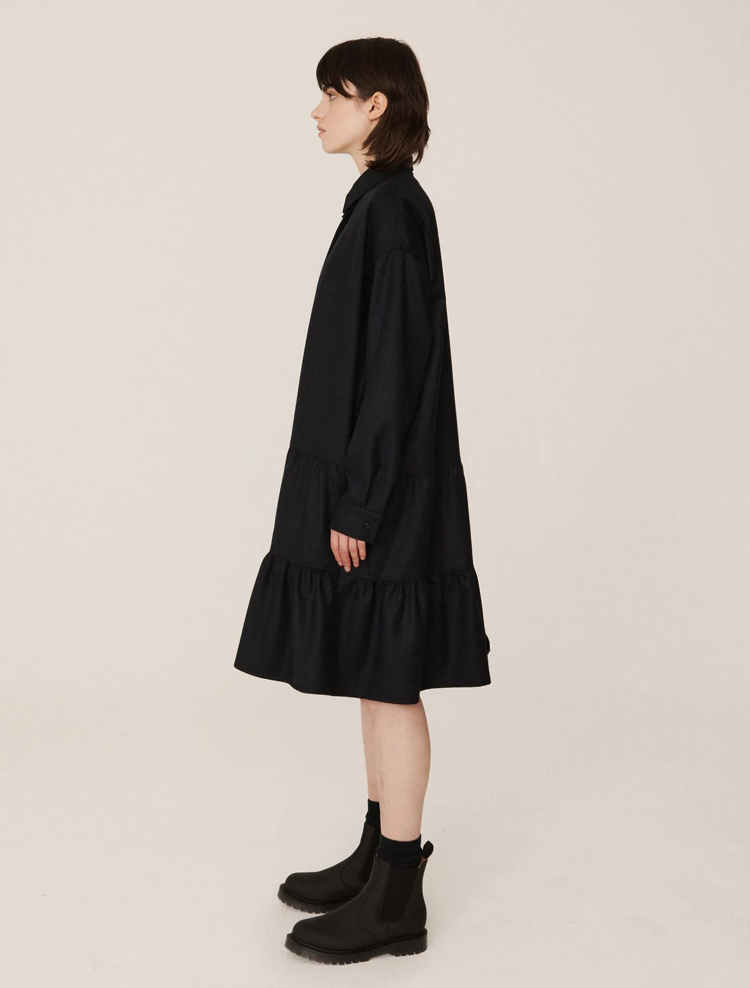 YMC Luna Long Sleeve Dress Navy