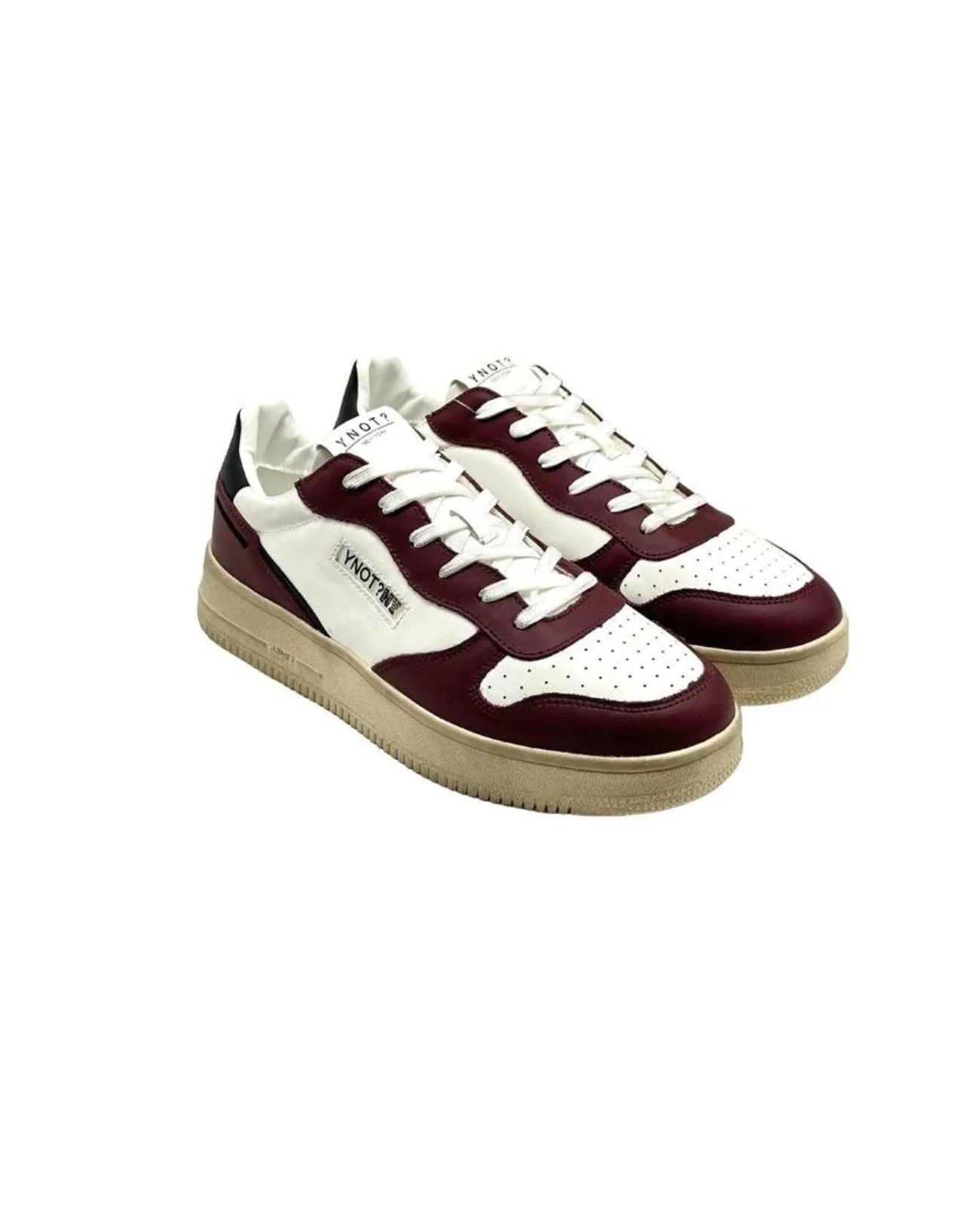 Ynot - Sneakers uomo basse in pelle bordeaux New York | Studioarch.com