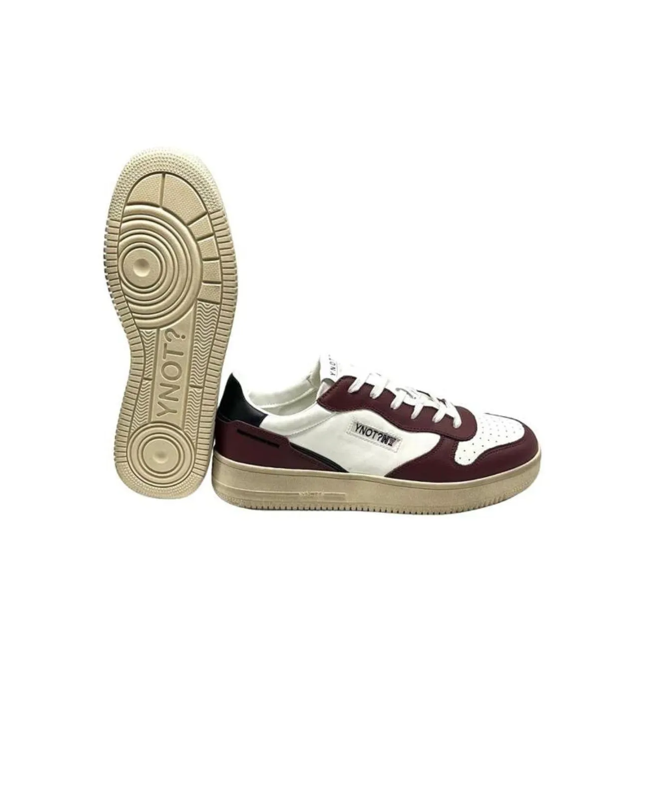 Ynot - Sneakers uomo basse in pelle bordeaux New York | Studioarch.com